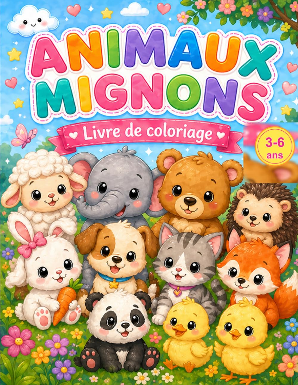 Animaux mignons: Coloriages faciles pour enfants de 2 à 5 ans