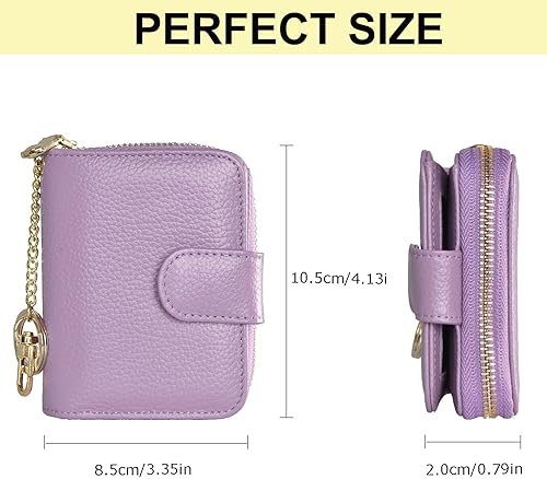 Miniatura 2 de Beurlike billetera de cuero, con tarjetero con bloqueo RFID, organizador, billetera segura para mujer