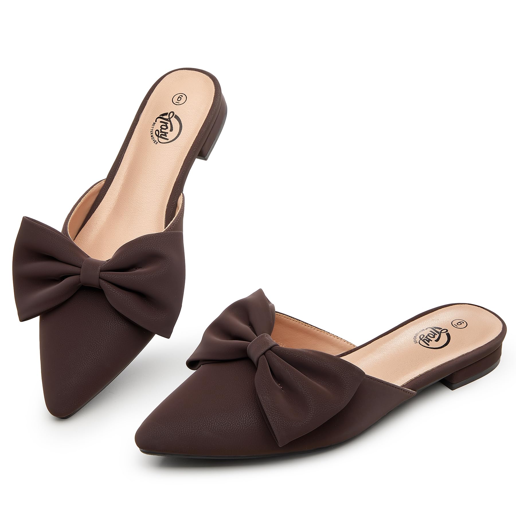 Women's Pointy Toe and Bow Flat Mule Slides-image-17