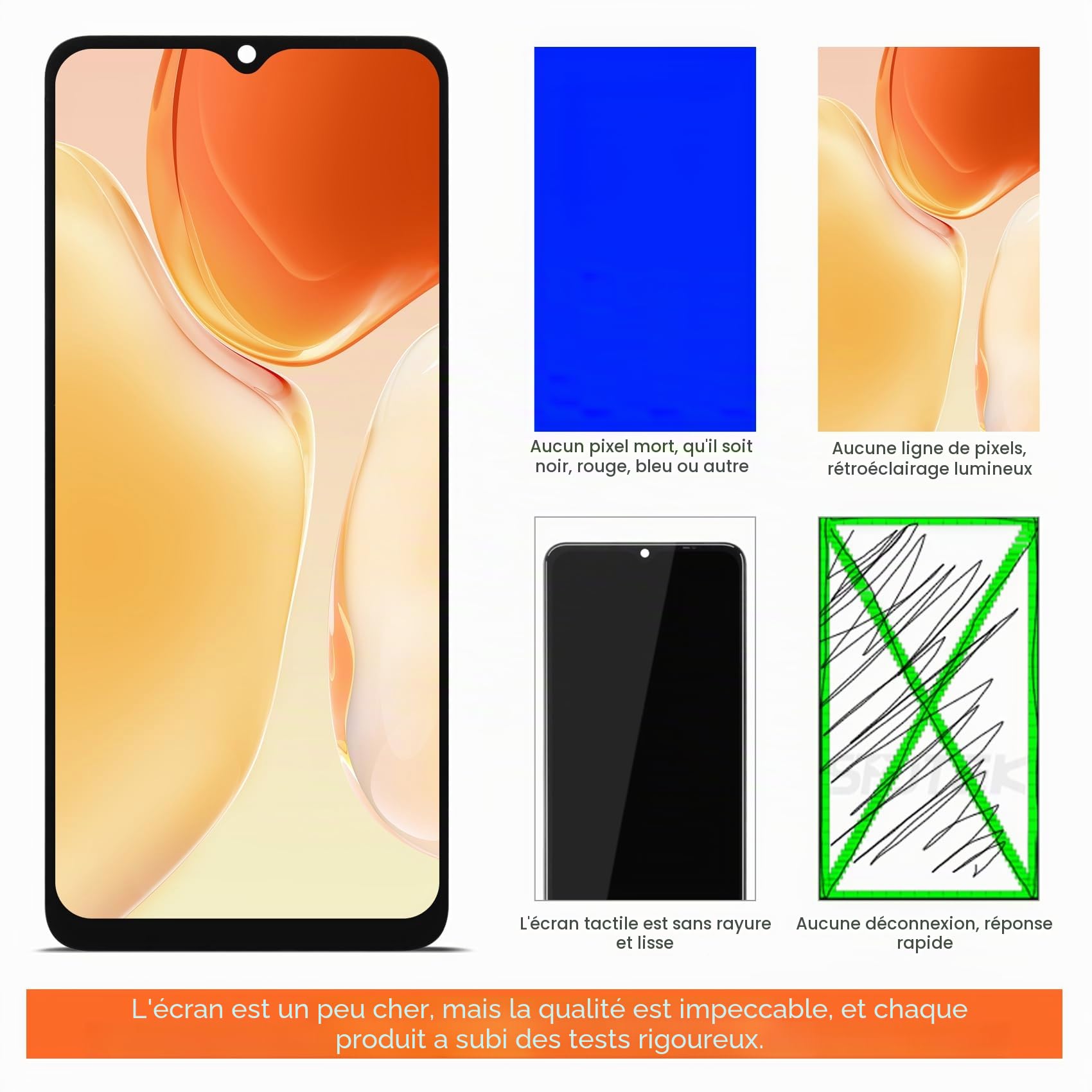 AGCUT Écran LCD pour Redmi A3 LCD Display pour Xiaomi Redmi A3 23129RN51X Écran de Rechange Replacement Tactile Digitizer Assemblée avec Réparation Outils (Noir sans Cadre)