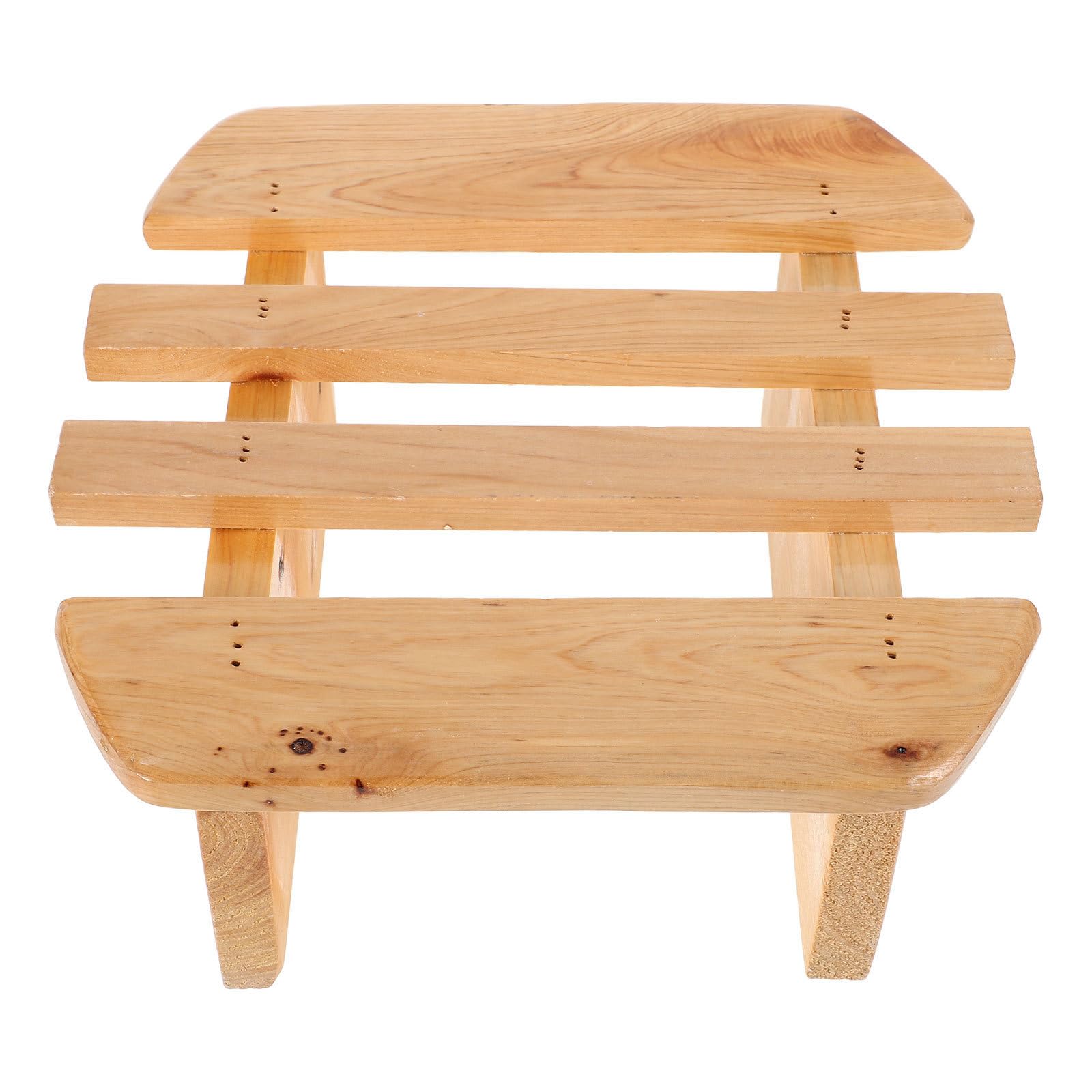 Taburete de madera para personas mayores Housoutil, reposapiés de baño ergonómico beige