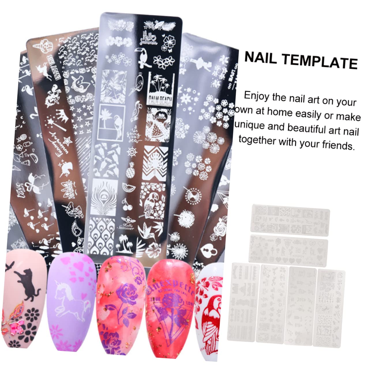 minkissy 18pezzi Templatper Decorazione Unghie Acciaio Con Vari Motivi Di Stamping Per Manicure Facile Da Usare Per Ogni Occasione