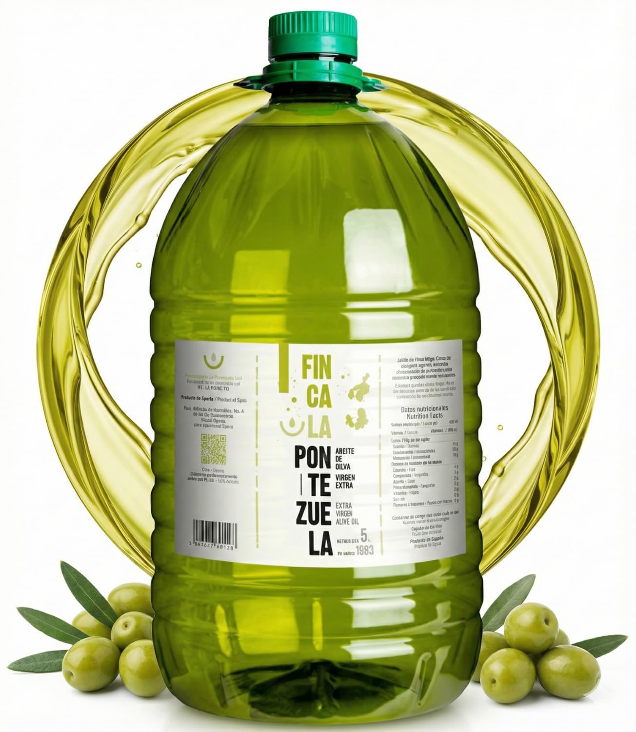 Finca La Pontezuela Aceite de Oliva Virgen Extra Picual 5 Litros - Garrafa de Aceite 5L Picual - Ideal para Uso Diario