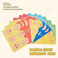 Vista 4 de Juguetes Montessori para niños de 1, 2, 3 años, juguetes de madera para clasificar expresiones faciales para niños pequeños, juego de bloques