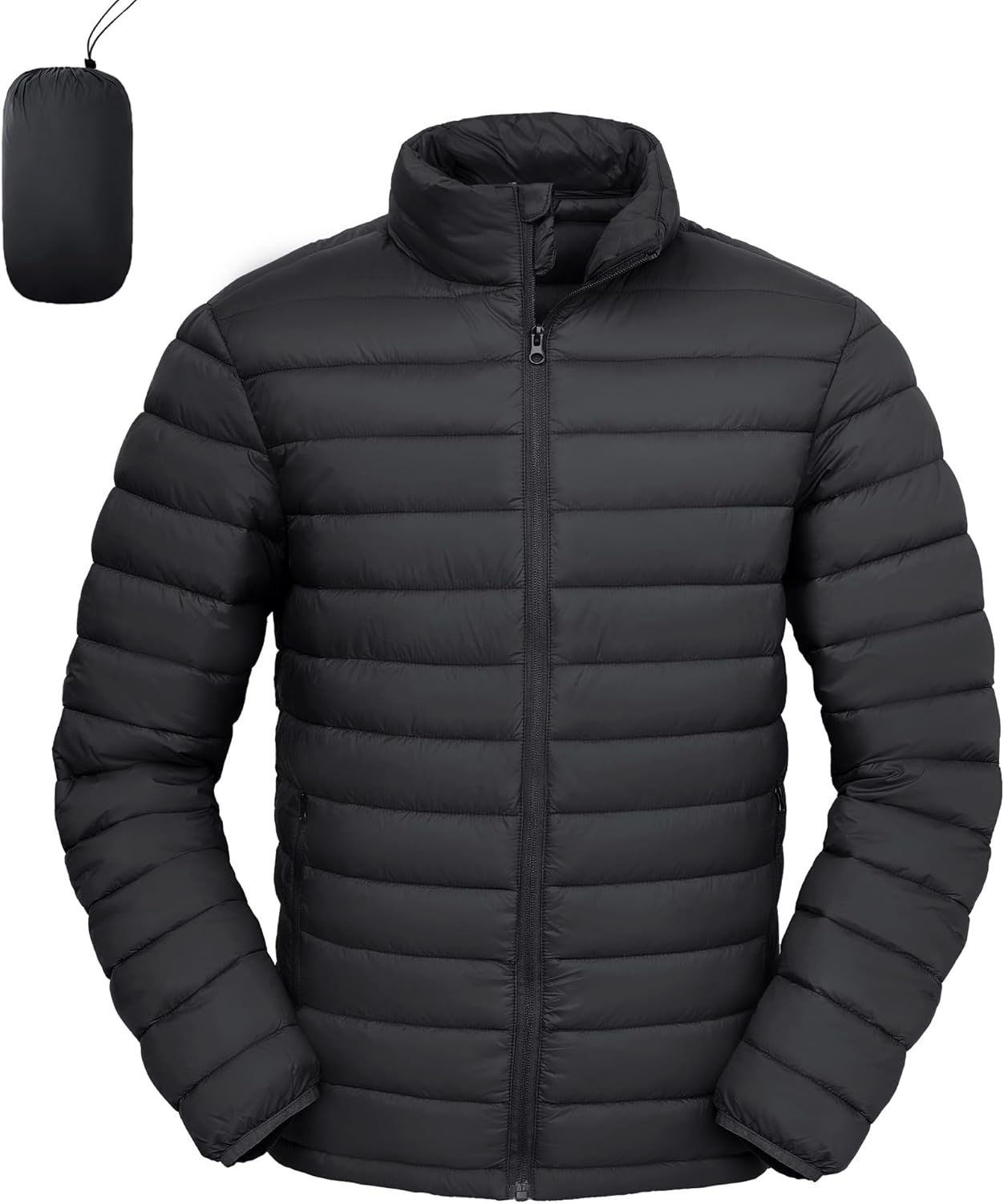 Men's Lightweight Packable Puffer Jacket Warm Insulated Winter Jackets Water-Resistant Puffy Coat for Casual Hiking Travel