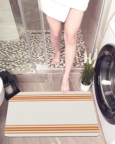 Miniatura 5 de Tapete de baño con rayas de granja para bañera, antideslizante, de secado rápido y absorbente, tierra de diatomeas, cocina, ducha, fregadero,
