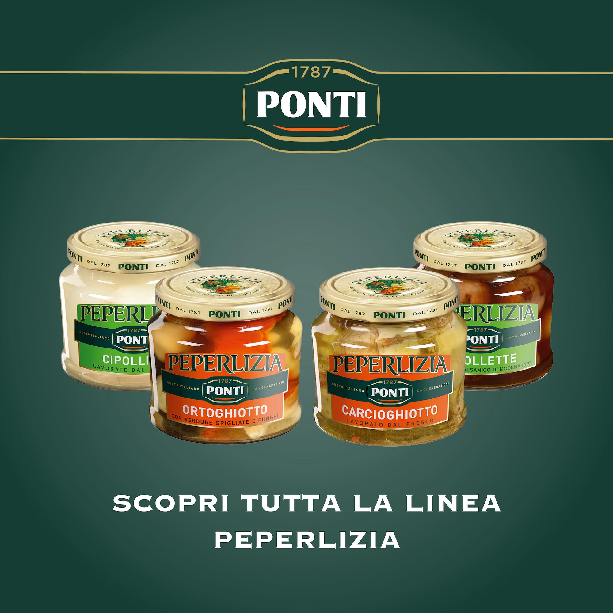 Ponti, Insalata Per Riso Bis Peperlizia, Insalata di Riso Ricca di Sapori e di Ingredienti di Qualità Freschi, 100% Made in Italy, 6 Vasi da 350 g