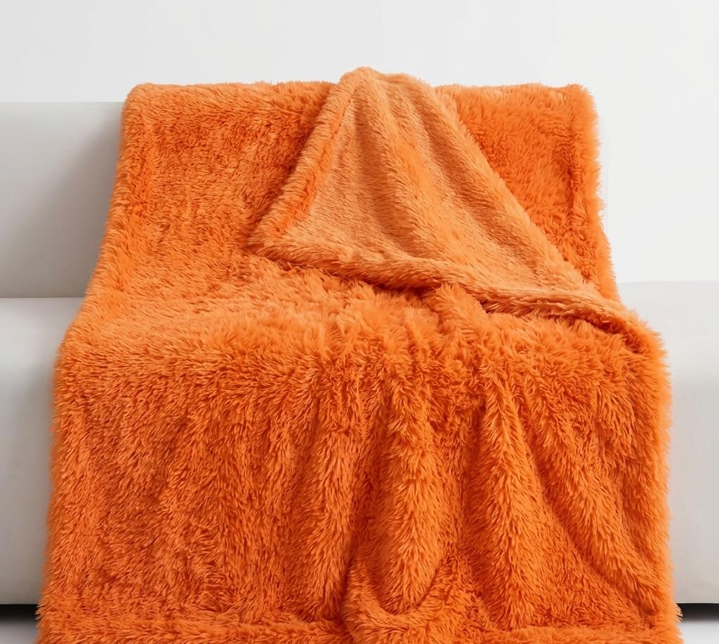 Prokart Soft Faux Fur Fabric Cloth – 60 Inch Wide Pana | Fur Fabric Decorative Cloth for Crafting Soft Toys, Fancy Dress, Baby Photoshoot, Wedding Mandap & Party Décor (Orange, 2 Mtr)