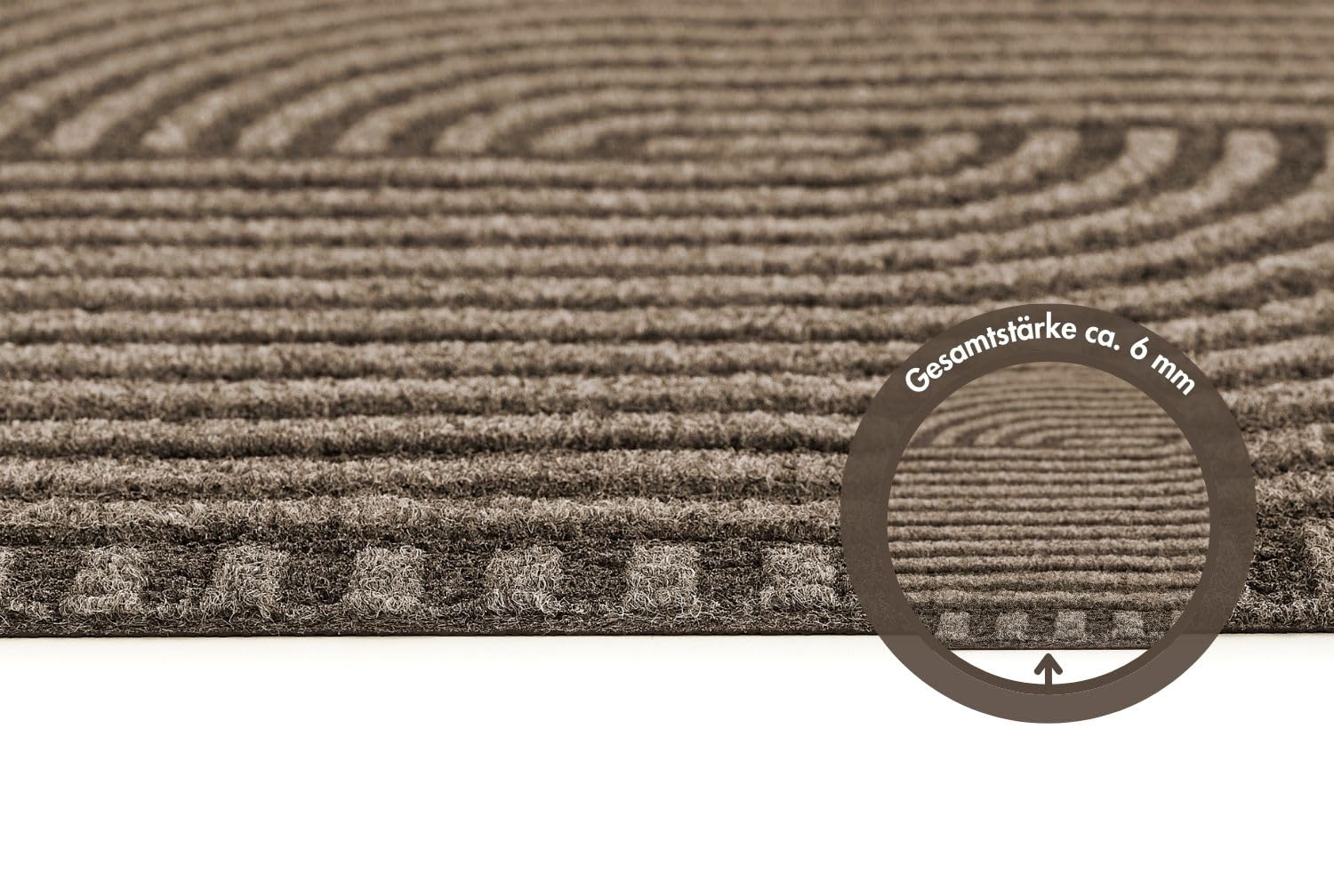 andiamo Felpudo Yukon – Felpudo Lavable y Antideslizante para Entrada – Moderno patrón geométrico Adecuado para Robot Aspirador, 40 x 60 cm, marrón