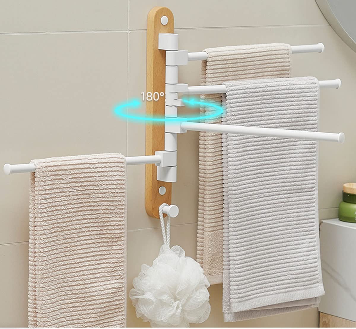 Amazon.co.jp: 回転式タオル掛け 浴室用設備 タオル掛け タオル