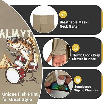 Palmyth Fishing Shirts for Men Long Sleeve UPF 50+ Sun Protection Hoodie