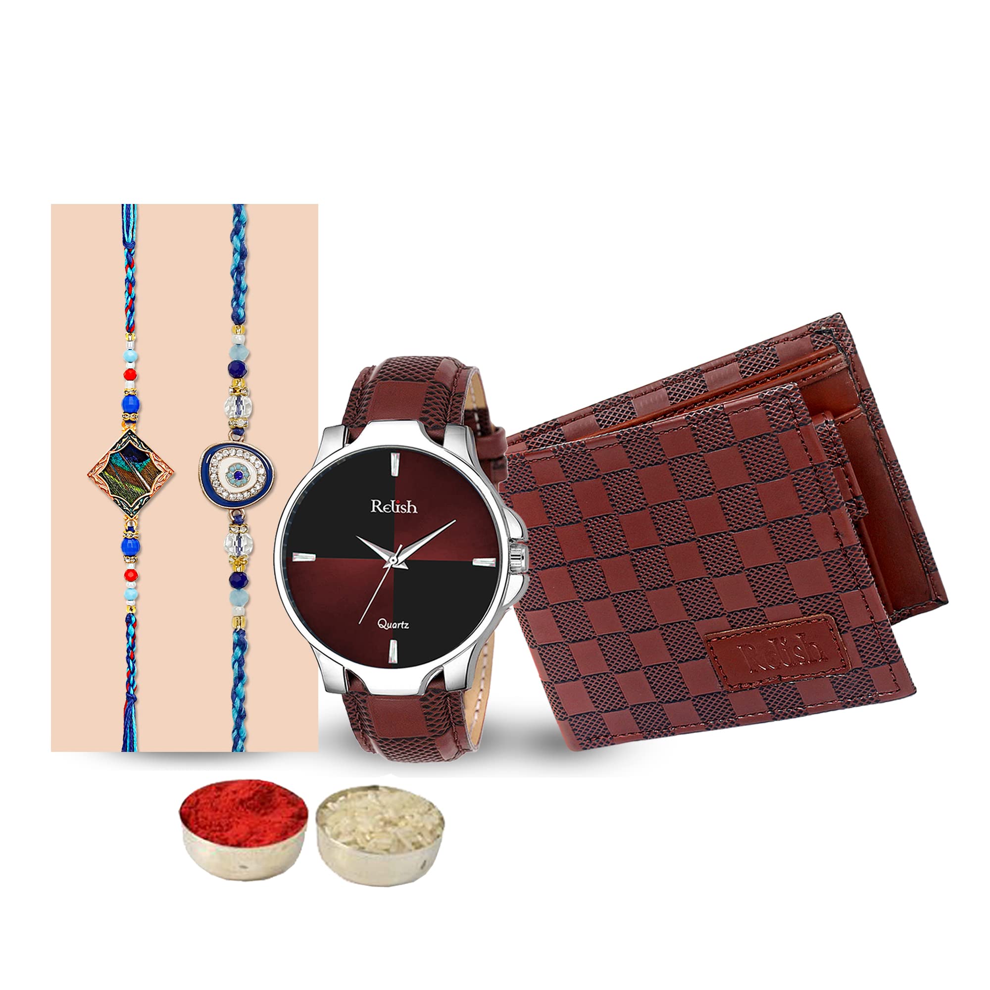 Relish Rakhi Gift Combo Set 2 Rakhi Watch and Wallet Gifting Combo Gift for Brother Rakhi Gift for Brother, Bhaiya (B0C5DFYZSJ) Amazon Price History, Amazon Price Tracker