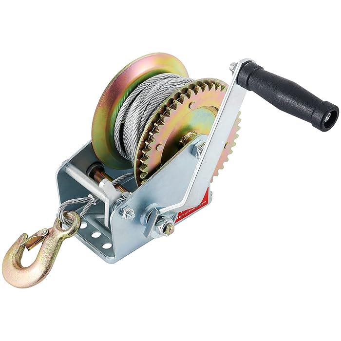 Buy WONGWAI 1600lbs Heavy Duty Hand Winch, Hand Crank Boat Winch with