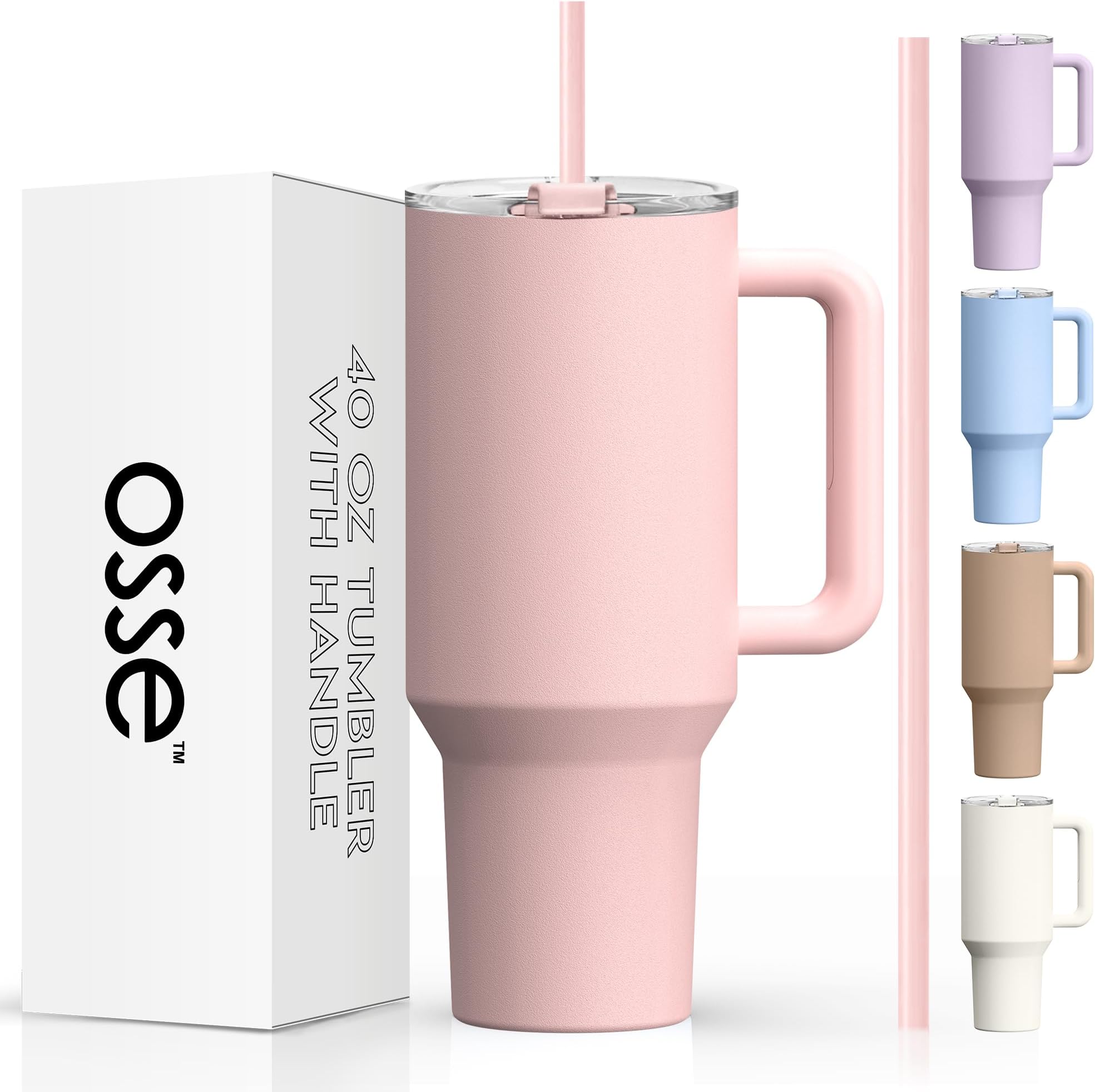 Amazon.com | HydratiQ 40 oz Tumbler with Handle and Straw Spill Proof Insulated Water Bottle