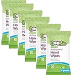Antibacterial Hand Wipes by Boogie, Alcohol Free, Hypoallergenic and Moisturizing Aloe, Hand Wipes for Kids and Adults, 6 Packs of 20 (120 total wipes)