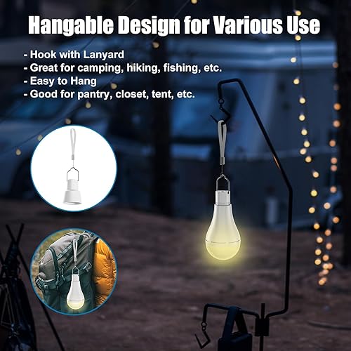 Miniatura 7 de Bombilla recargable USB con control remoto y temporizador, bombillas de emergencia de respaldo de batería para corte de energía en el hogar,