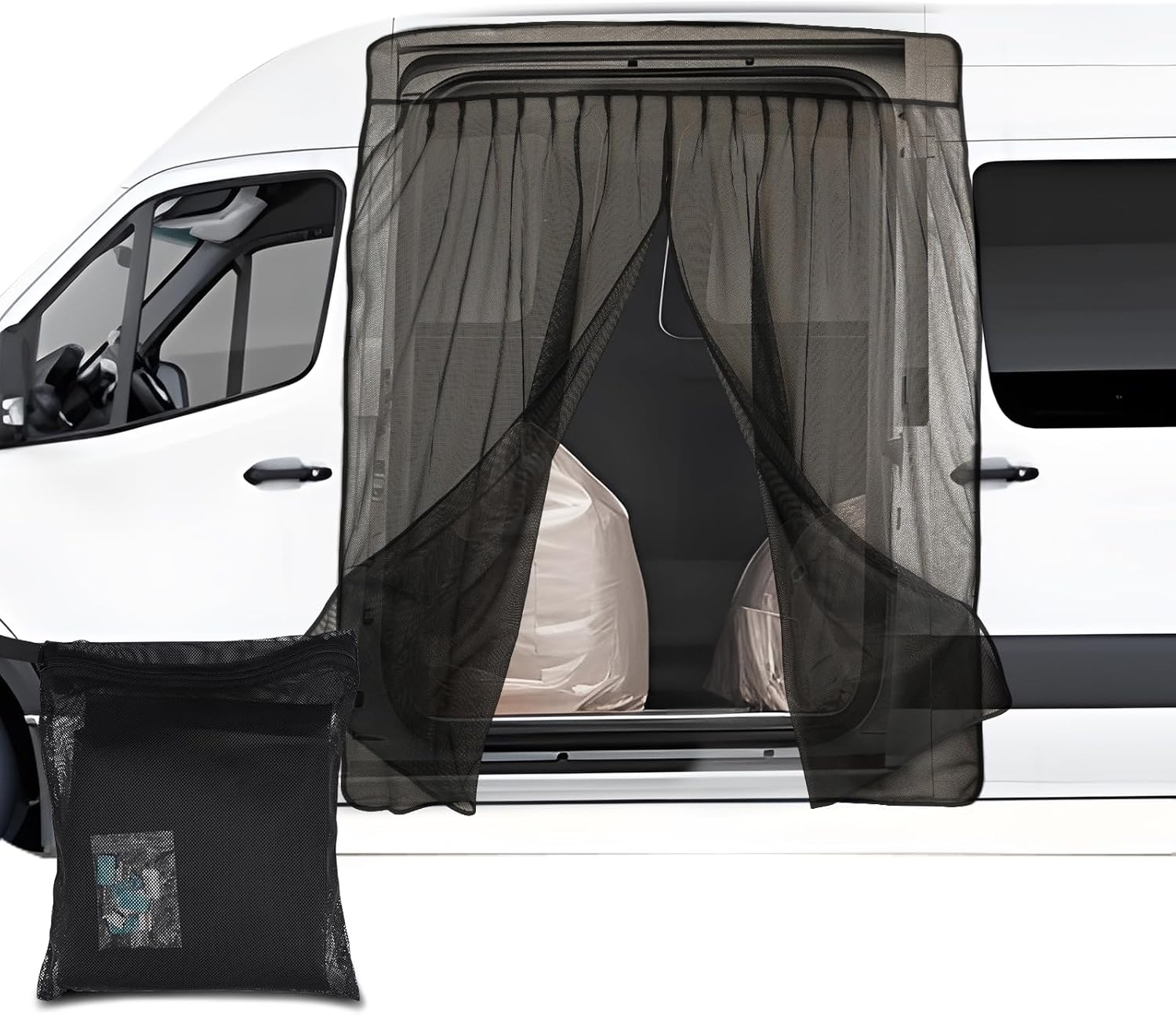 Van Bug Screen for Sprinter, Universal Size Magnetic Mosquito Net for Ford Transit, ProMaster & Other Campervans, Motorhomes, RV Sliding Door Bug Mesh, Van Life Essentials (Standard)