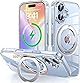iPhone 17 用 ケース Magsafe対応 ワイヤレス充電 360°回転スタンド 縦横両対応 Gunwon スマホケース あいふおん 17 用 米軍規格 耐衝撃 マグセーフ 防指紋 リング マグネット搭載 アイフォン17 用 カバー「クリア」
