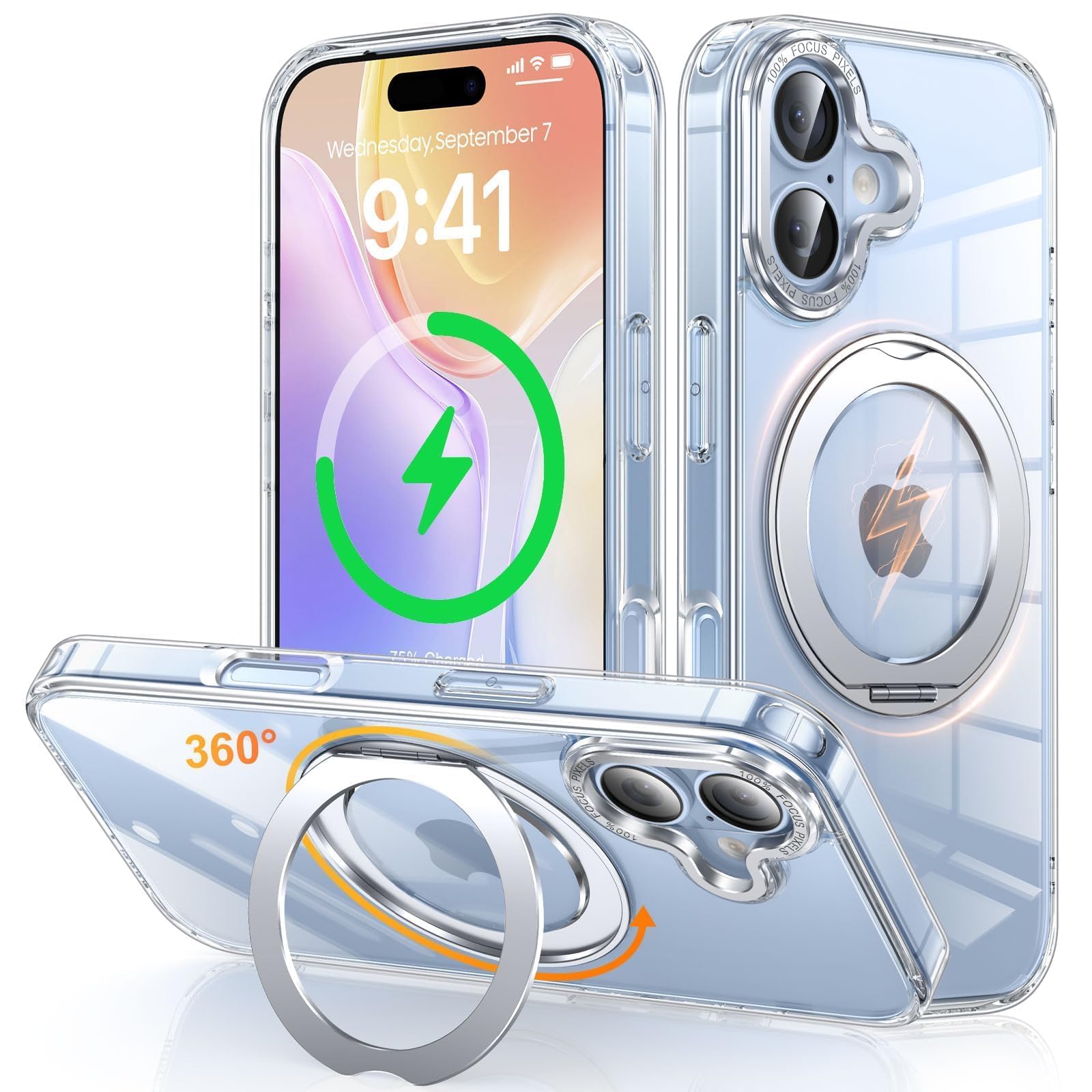 Amazon.co.jp: iPhone 17 用 ケース Magsafe対応 ワイヤレス充電 360