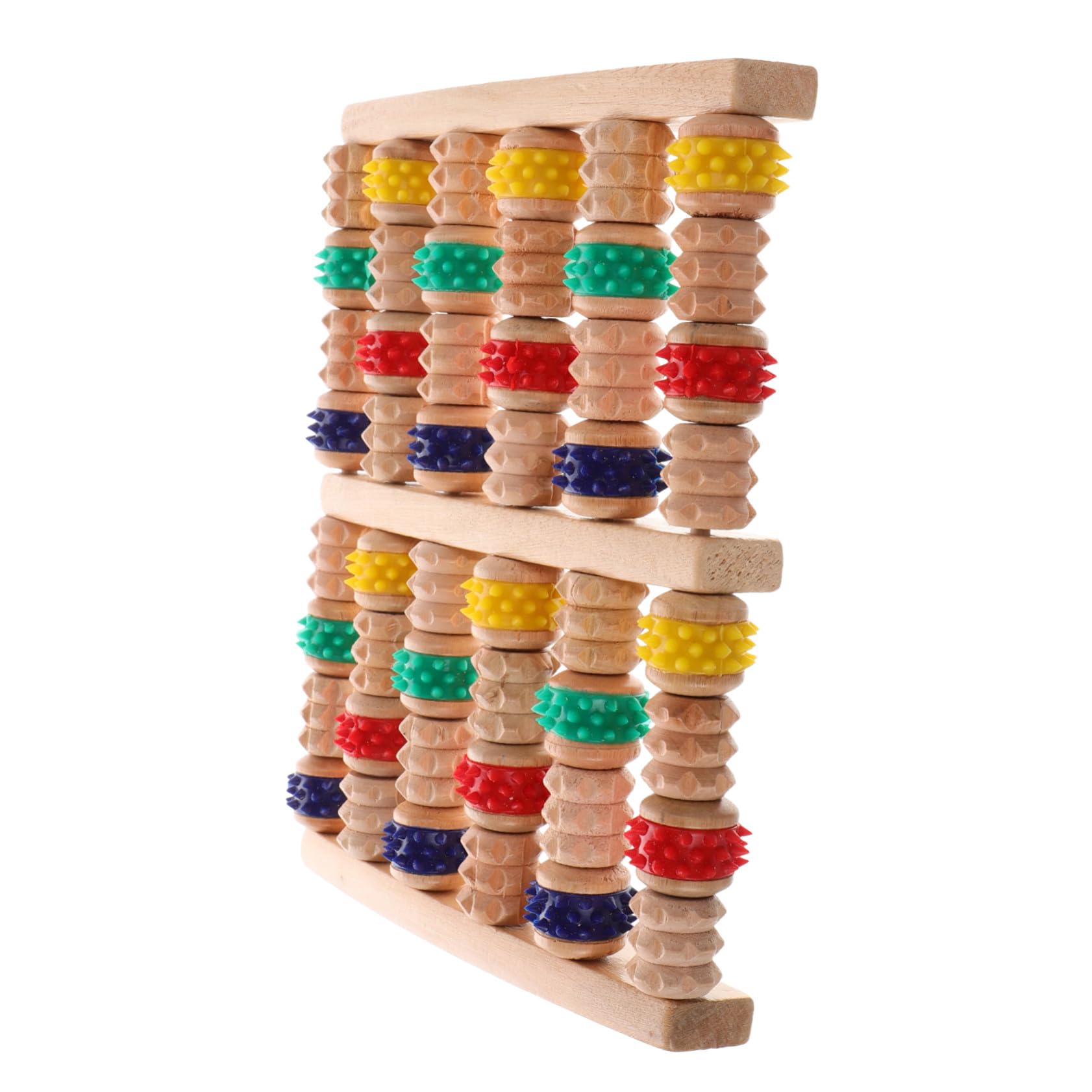 Masajeador de Pies de Madera con Rodillo de Cinco para Acupresión y Reflexología Herramienta Duradera y Segura para Cuidado Casa Masaje Relajante y Mejora Circulación