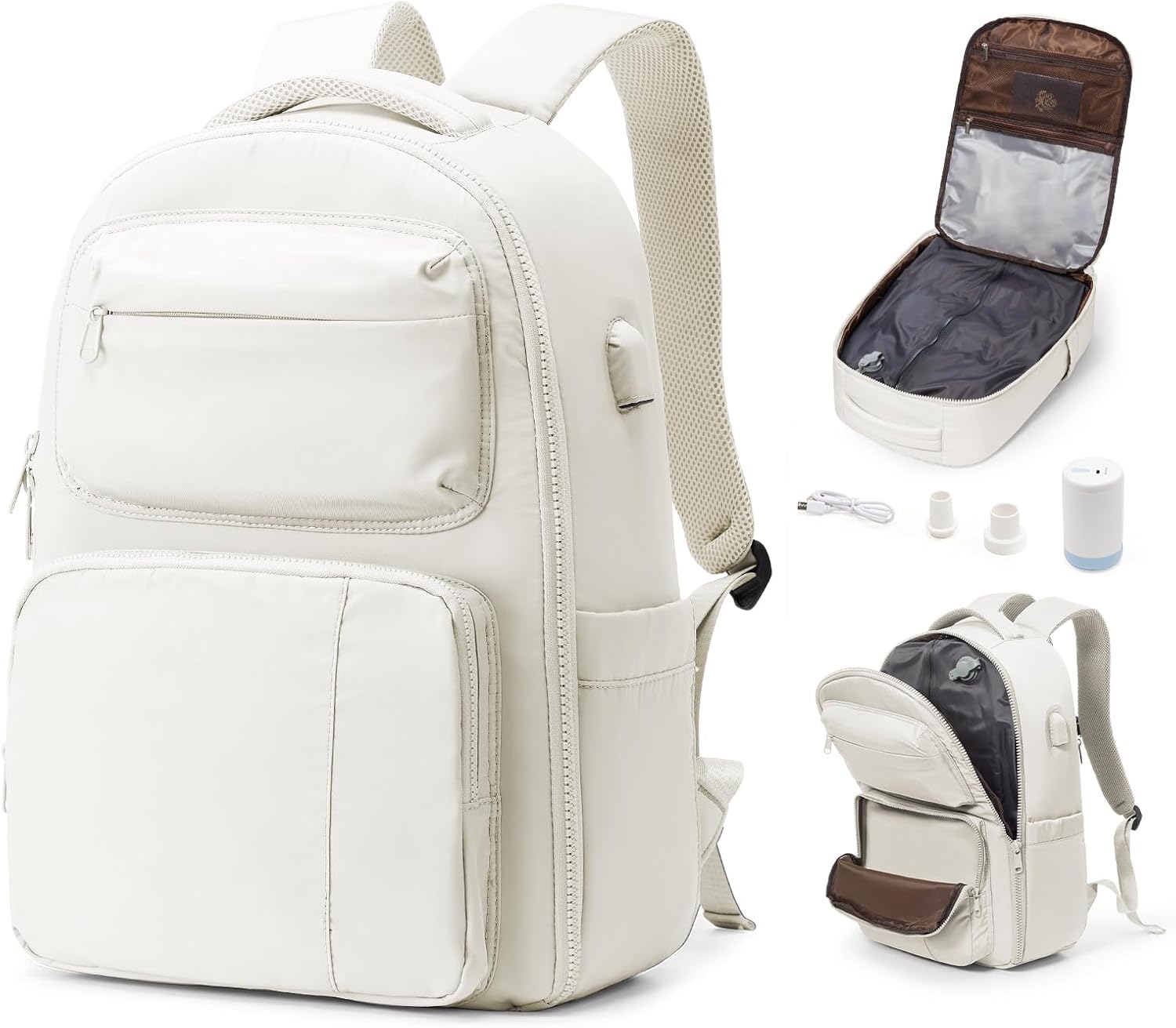 bergsalz Women’s travel backpack Ryanair cabin 40x20x25 luggage 45 x 36 x 20 cm luggage suitcase cabin 45x36x20 easyjet women’s computer backpack 15.6 inches, C1-beige