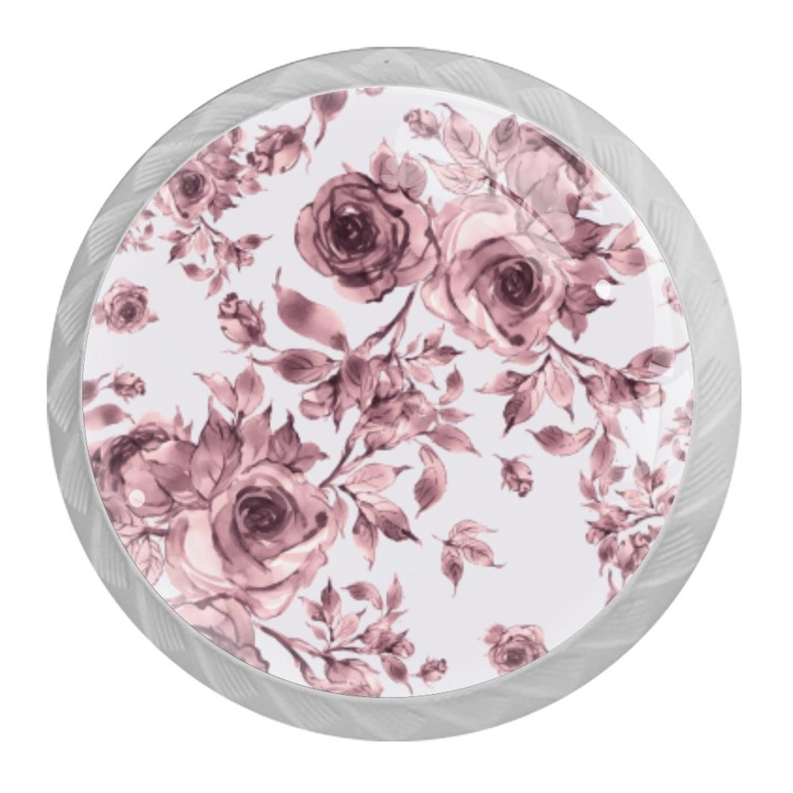 Tqmspg 4 Pieces Drawer Pulls Flowers Blossom Door Knobs Dresser Handles for Kitchen Wardrobe Cupboard Hardware Furniture
