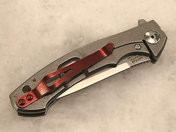 Translucent Red Titanium Pocket Clip & Handle Screws For Zero Tolerance ZT0450
