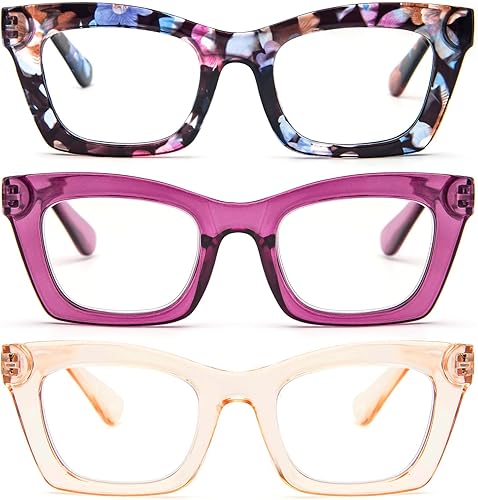 Miniatura 16 de REAVEE Oprah Style - Lentes de lectura para mujer, bloqueo de luz azul, elegantes y de gran tamaño, bisagra de resorte Negro/Leopardo/Gris