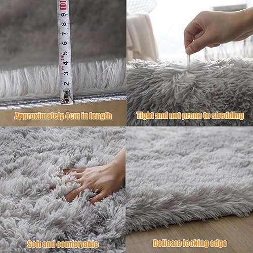 Miniatura 4 de Alfombra mullida para dormitorio, súper suave de 4.6 x 6.6 pies, alfombra lanuda para sala de estar, alfombra de interior mullida para dormitorio de