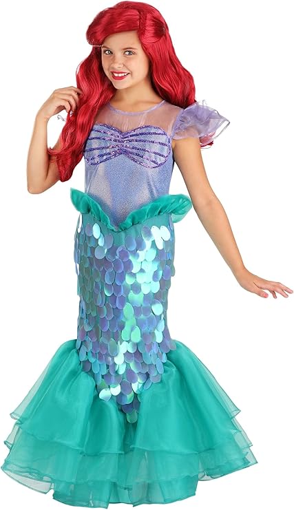 Disney The Little Mermaid Ariel Costume Princess of the Sea, for Fantasy, Cosplay, Beach Theme Party & Dress Up