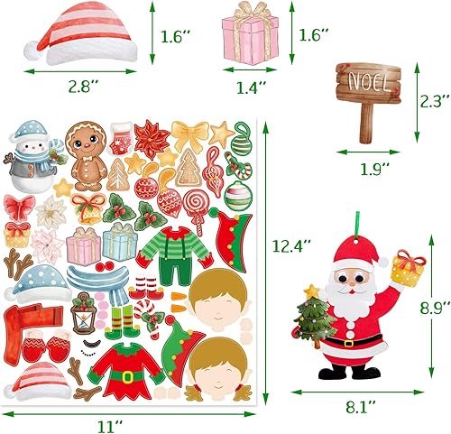 Miniatura 4 de 12 kits de manualidades de Navidad de espuma para bricolaje, muñeco de nieve, reno, Papá Noel, corona de pan de jengibre, adornos de invierno,
