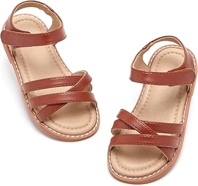 Felix & Flora Toddler Girl Sandals Open Toe Dress Flats for Parties Weddings.