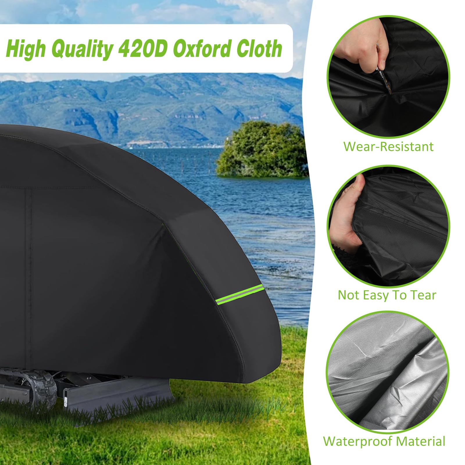 Cubierta para excavadora, 420D impermeable, cubierta protectora completa para mini excavadoras de 800 a 1600 kg, lona para excavadora con cremallera, tira reflectante y dobladillo elástico, protección