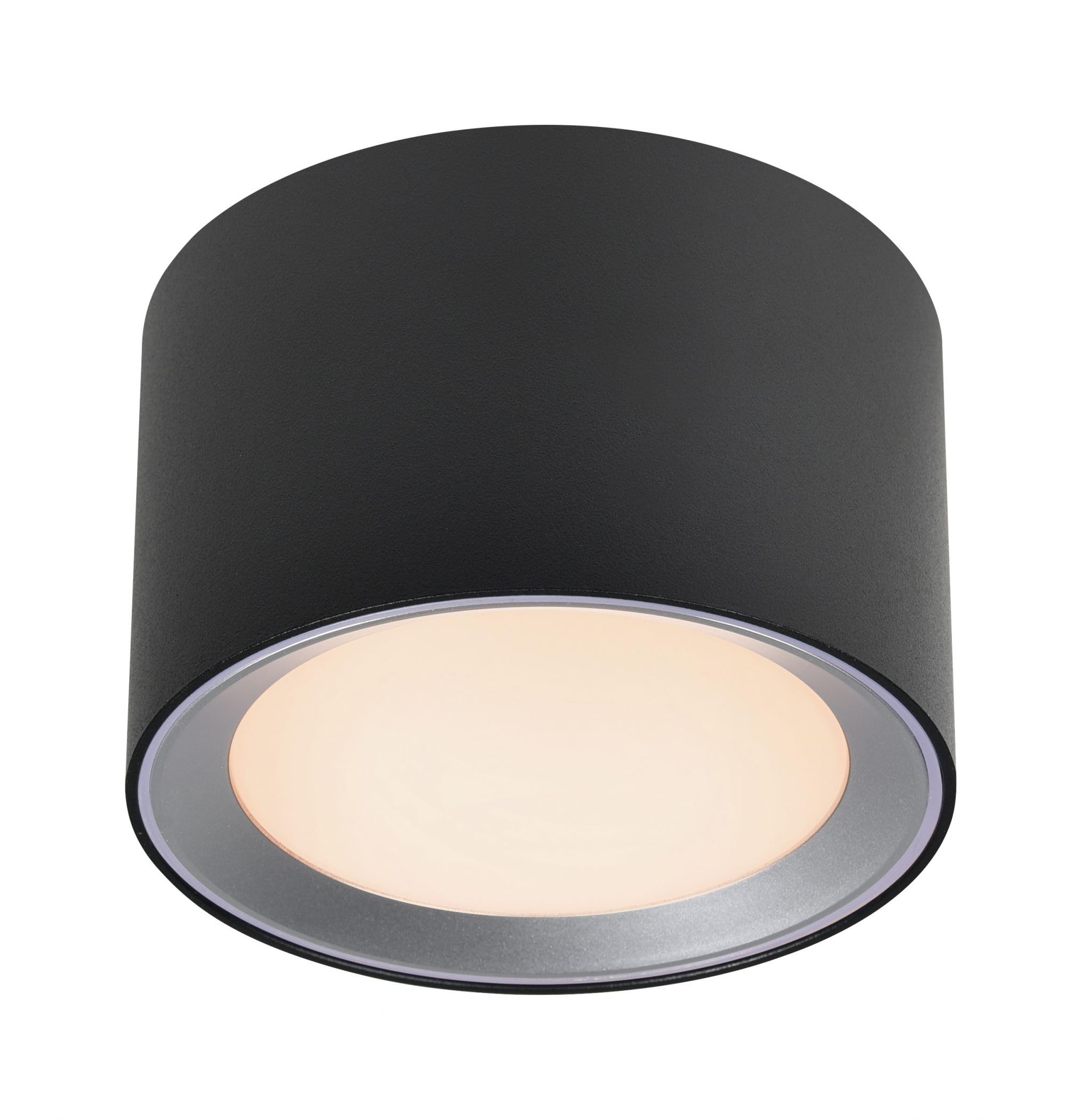 Nordlux Landon Indoor Surface Downlight Black Metal Intergrated LED 3-Level Dimming - Bathroom, Hallway, Kitchen Mains Powered, IP44