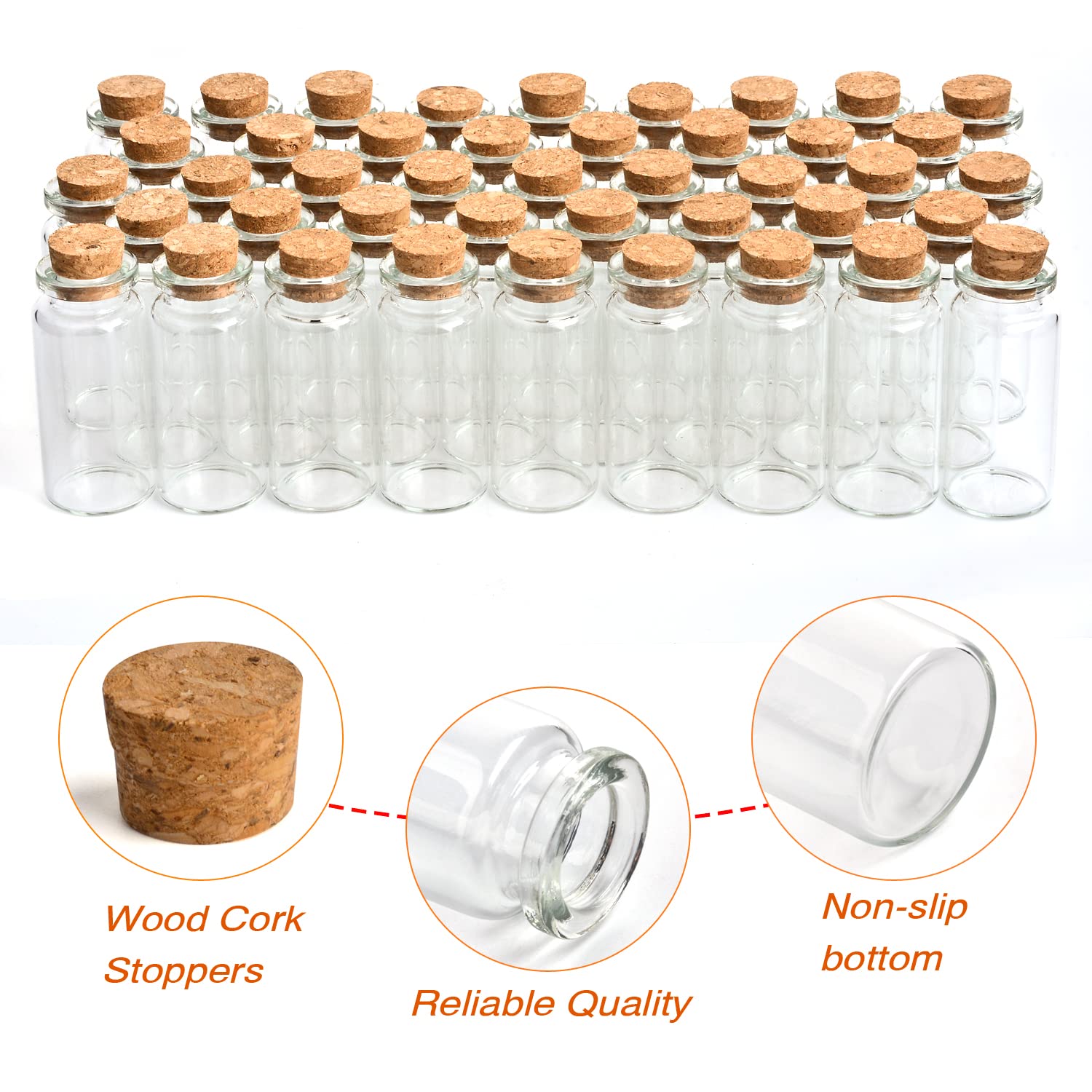 BLIENKREBY 10 ml x 20 mini glazen flessen met kurk, reageerbuis met kurk, kleine glazen flessen om te vullen met hangende etiketten, twijntjes, voor bruiloft, feest, accessoires, decoraties