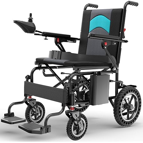 Ultralight 42lbs Foldable Electric Wheelchair for Adults - STACOO Aluminum Frame, 350lbs Capacity, Detachable Lithium Battery, 360W Motor & All-Terrain PU Wheels