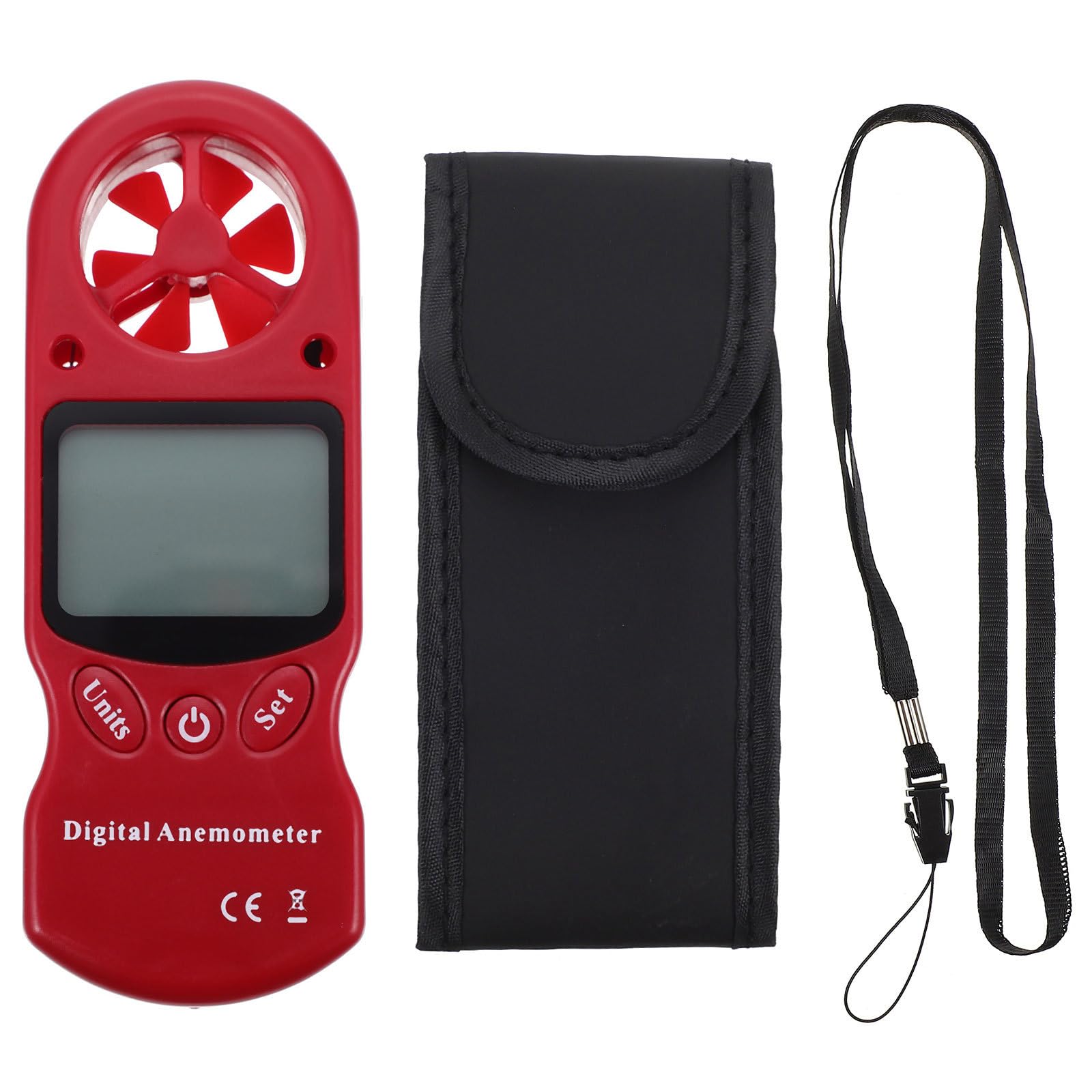 Anemometro Digitale Portatile con Schermo Retroilluminato Lcd e Misurazione Umidità, Mini Termoigrometro in Plastica per Sistemi di Ventilazione e Climatizzazione Centrale