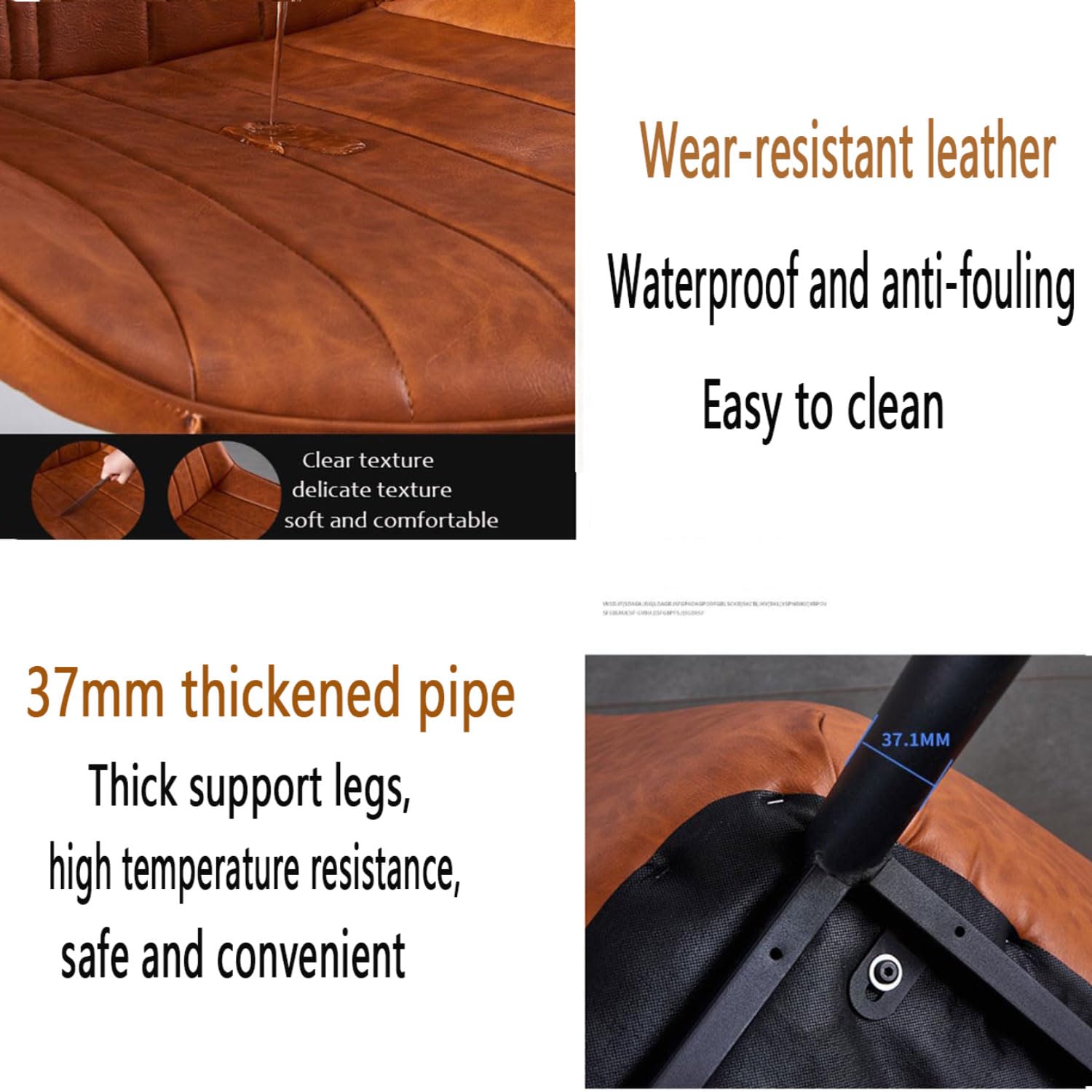 Sillas de Comedor Juego de 4 Sillas de Metal para Cocina con Asiento y Respaldo Suaves, Silla de Mesa de Comedor Asiento Cómodo y Tapizado con Polipiel,para Comedor Cocina