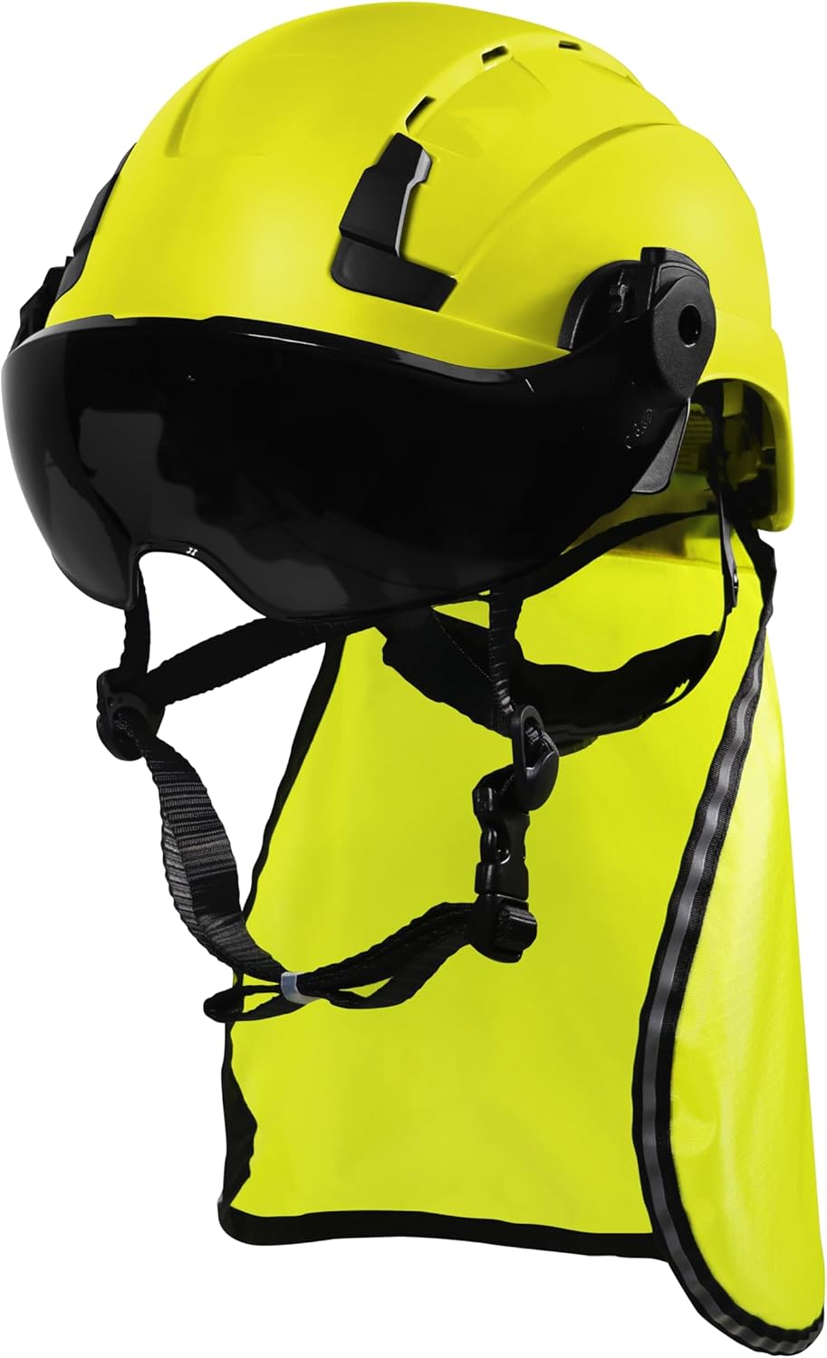 Safety Gear Bundle: GE Safety Helmet, Protective Eye Shield & Neck Protector – Head Protection | Personal Protective Equipment | Enhanced Comfort for Construction and Industrial Work. (Yellow)
