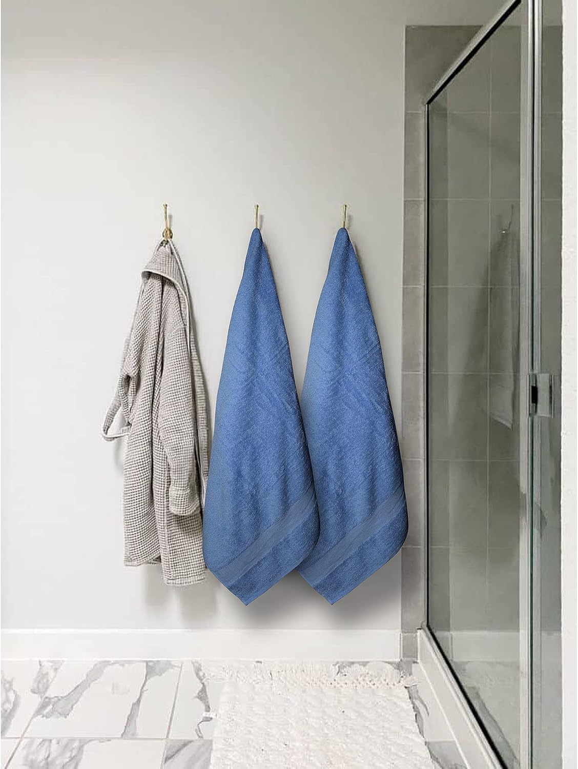 Softolle 100% Cotton Luxury Bath Sheets - Pack of 2 (35" x 70") | Super Soft, Quick-Dry & Highly Absorbent Towels for Bathroom, Home, Spa & Gym (Sky Blue)