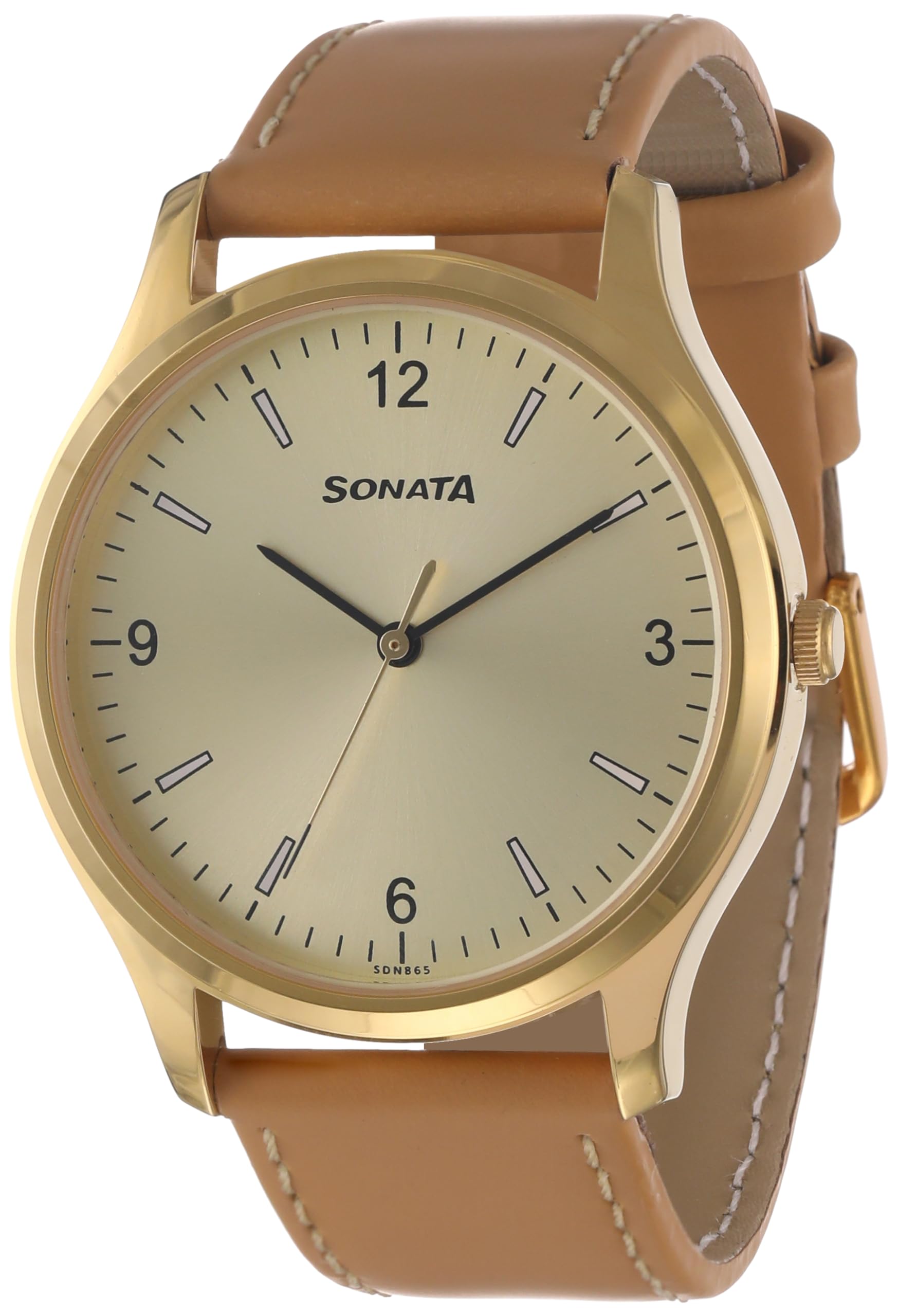 Fastrack Leather Sonata Quartz Analog Champagne Dial Watch for Men-77082Yl07, Band Color:Brown (B0C5N12KXR) Amazon Price History, Amazon Price Tracker