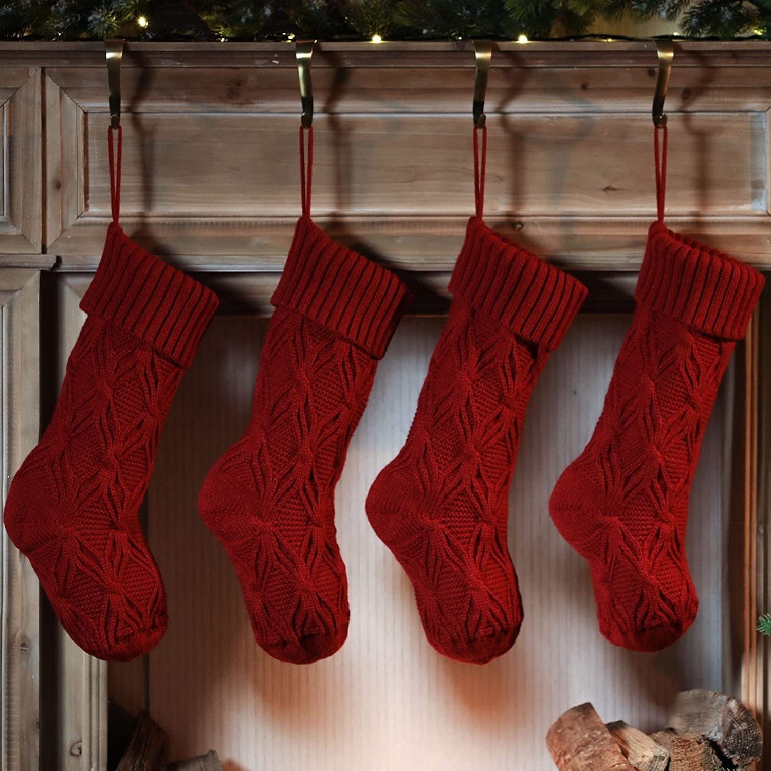 Calza di Natale, Calzini da Prigioniero Confezione da 4 Calzini Calze di Natale Decorazione Personalizzata da 18 Pollici Sacco Regalo Calzini da Lavoro a Maglia Calzini da Prigioniero