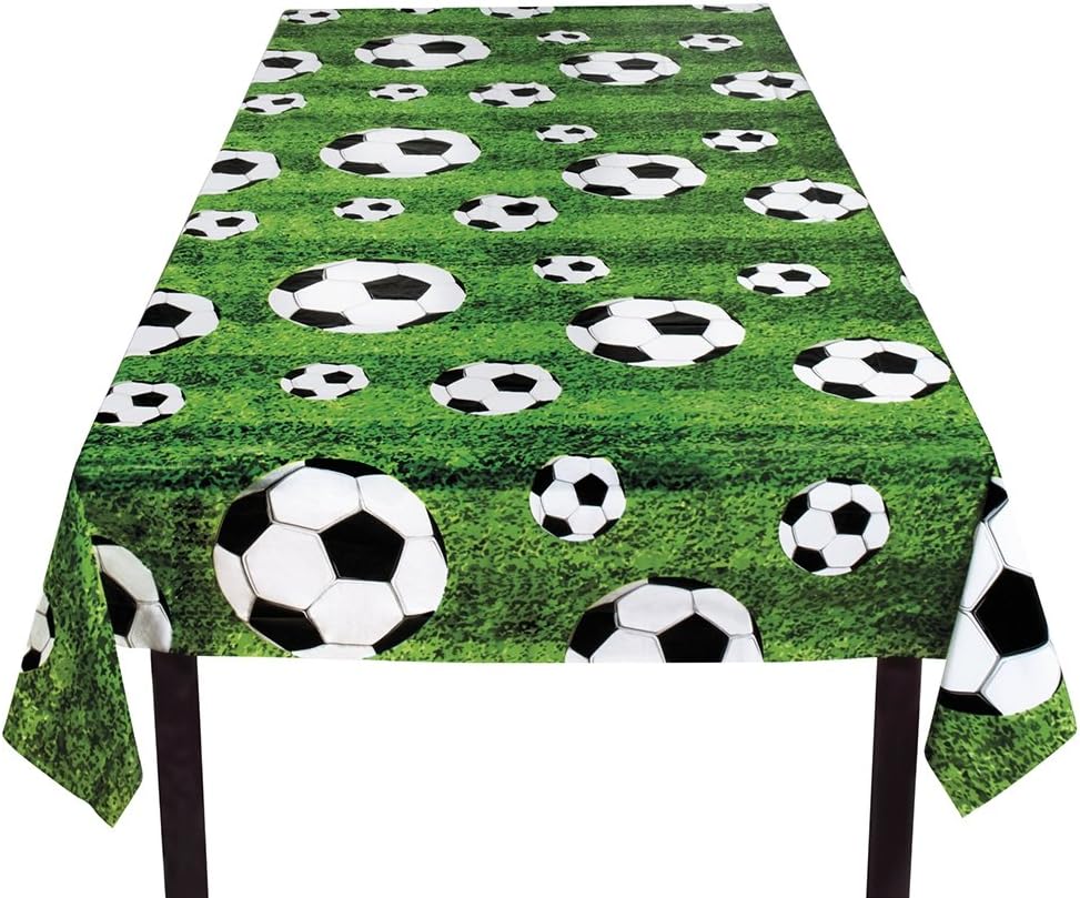 Boland 62509 Football Print Tablecloth, 180 x 120 cm, Decorative Polyester Tablecloth for Bundesliga & Champions League Parties, Birthdays, Public Viewings