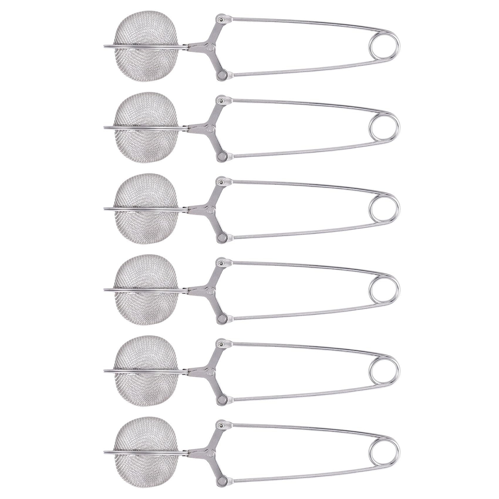 VIOPDER 6Pcs Tea Infuser Loose Leaf Tea Snap Ball Tea Strainer Spoon Stainless Steel Tea Filter Steeper with Handle