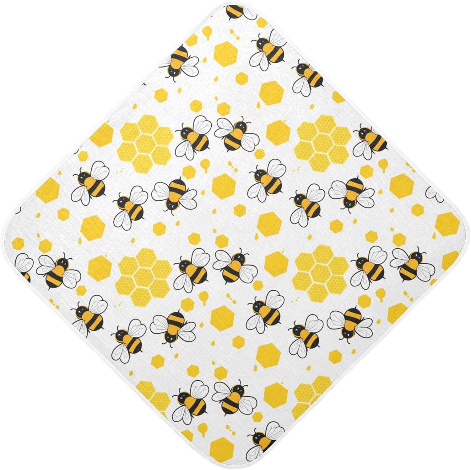 Honey Bees Baby Boys Girls Bath Towel Yellow Bumblebee Beehive Hooded Towels Newborn Toddlers Organic Cotton Washcloths Shower Beach Towel 35 x 35 Inch