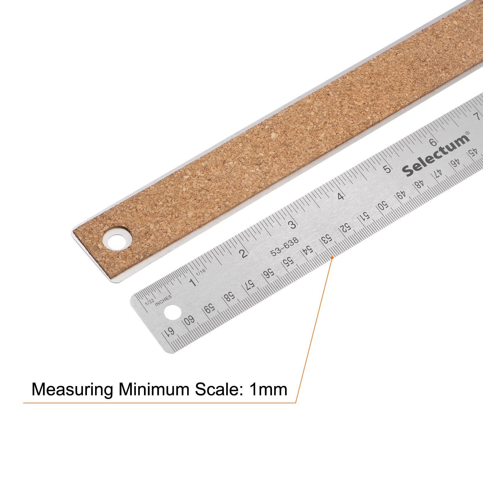 HARFINGTON 2 reglas de acero inoxidable con respaldo antideslizante de 61 cm y regla de metal métrica, herramienta de medición de borde recto