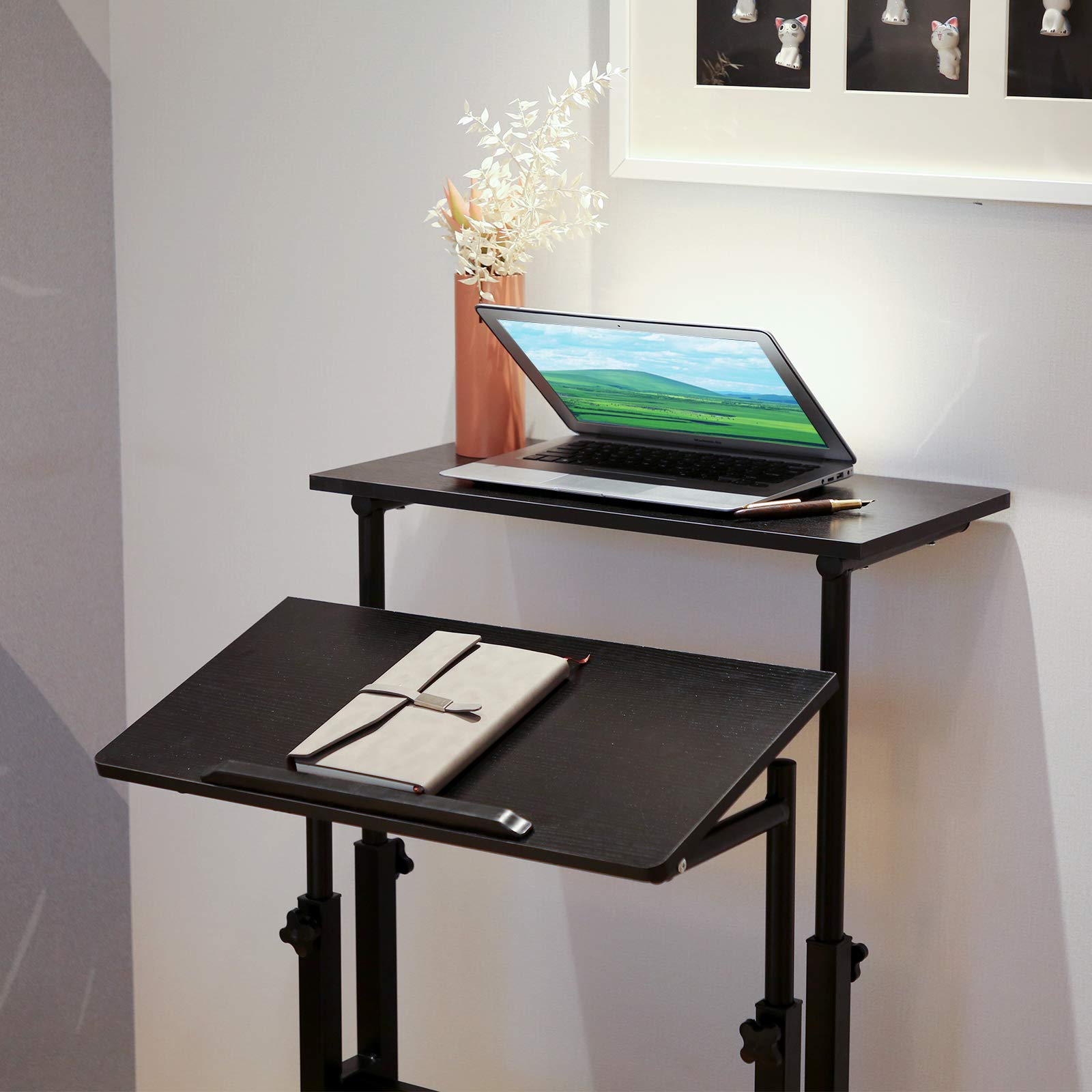 Zytty Mobile Standing Desk, Adjustable Computer Desk Rolling Laptop