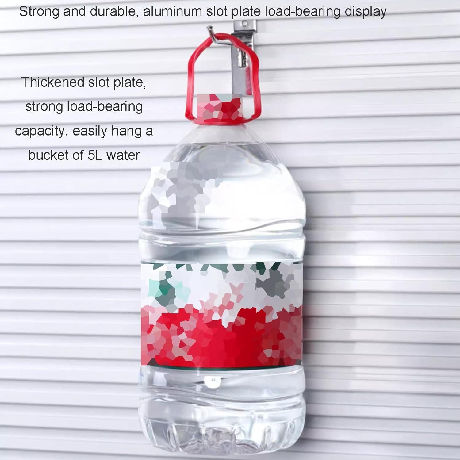 Organizer ścienny Do Garażu Panel Slatwall Z 10 Haczykami Blokujący Aluminiowy Stojak ścienny Do Kuchni I Narzędzi Warsztatowych Zestaw 6 Paneli Do Przechowywania, White, (W x H) 60x15.5CM-6 pcs