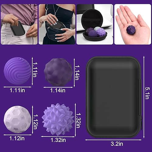 Miniatura 37 de BUSOHA Bolas de silicona para la ansiedad, paquete de 4 juguetes para adultos, juguetes sensoriales para adultos, adolescentes, regalos para calmar