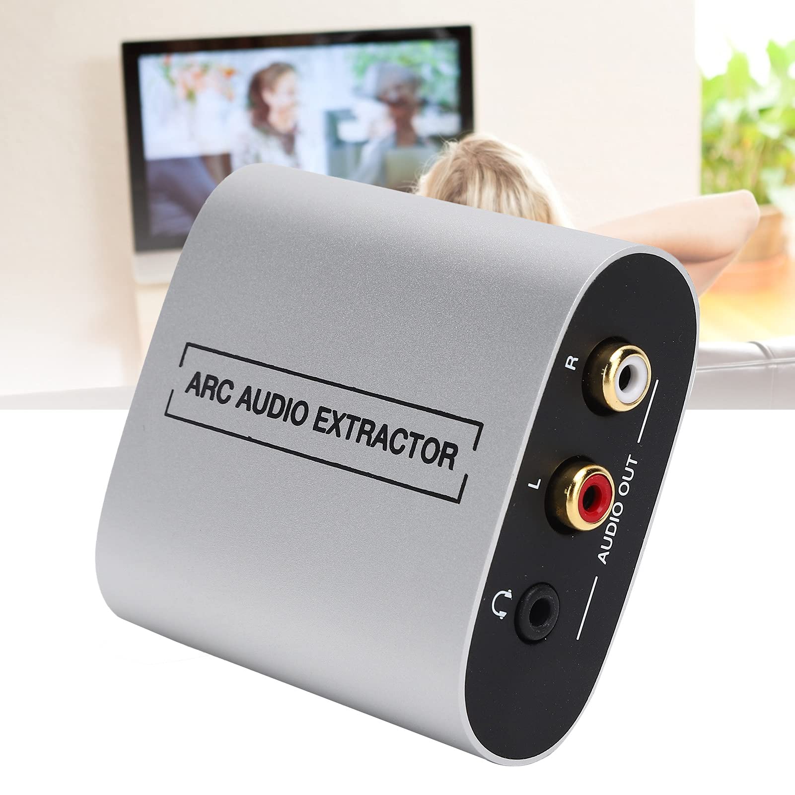 Bewinner Convertidor Extractor, Aleación de Aluminio HDMI 1.4 Decodificador de Audio PCM 2.0 Salida de 3,5 Mm Control de Volumen CEC para HDTV Amplificador Receptor Uso en Exteriores